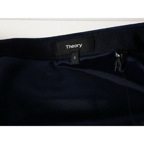 Theory Women's IWG Wrap Skirt Brilliant Navy Fulton Fuax Suede Skirt NWT 195 P - Picture 10 of 12
